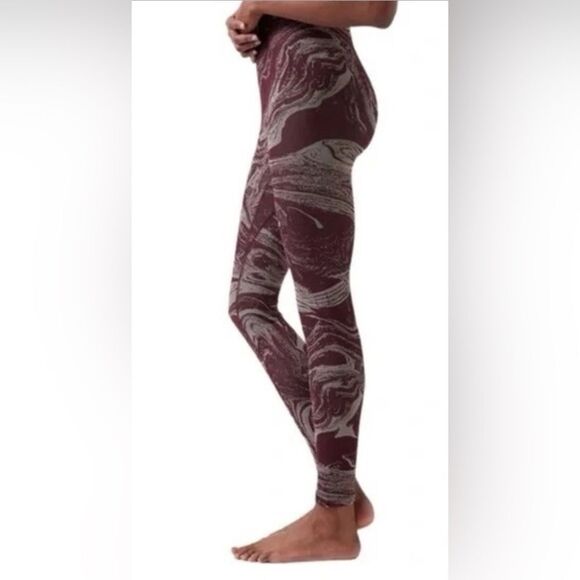 Athleta Aurora Shine High Waist Compression Tight Legging Spiced Cabernet, Sz XL - Picture 3 of 8